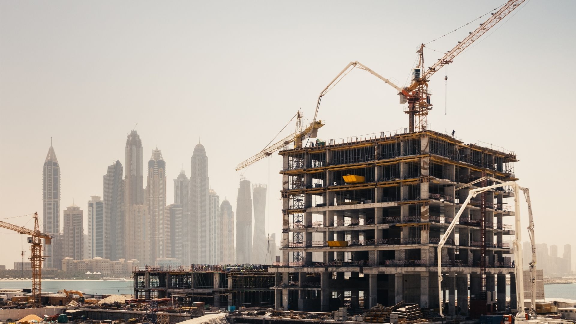 Dubai off-plan property construction site showing residential tower under construction representing the off-plan property Dubai market in 2026
