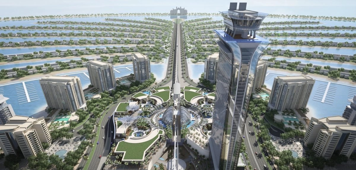 Nakheel Mall and Palm Tower on Palm Jumeirah Dubai representing the retail and lifestyle amenities available to Palm Jumeirah residents