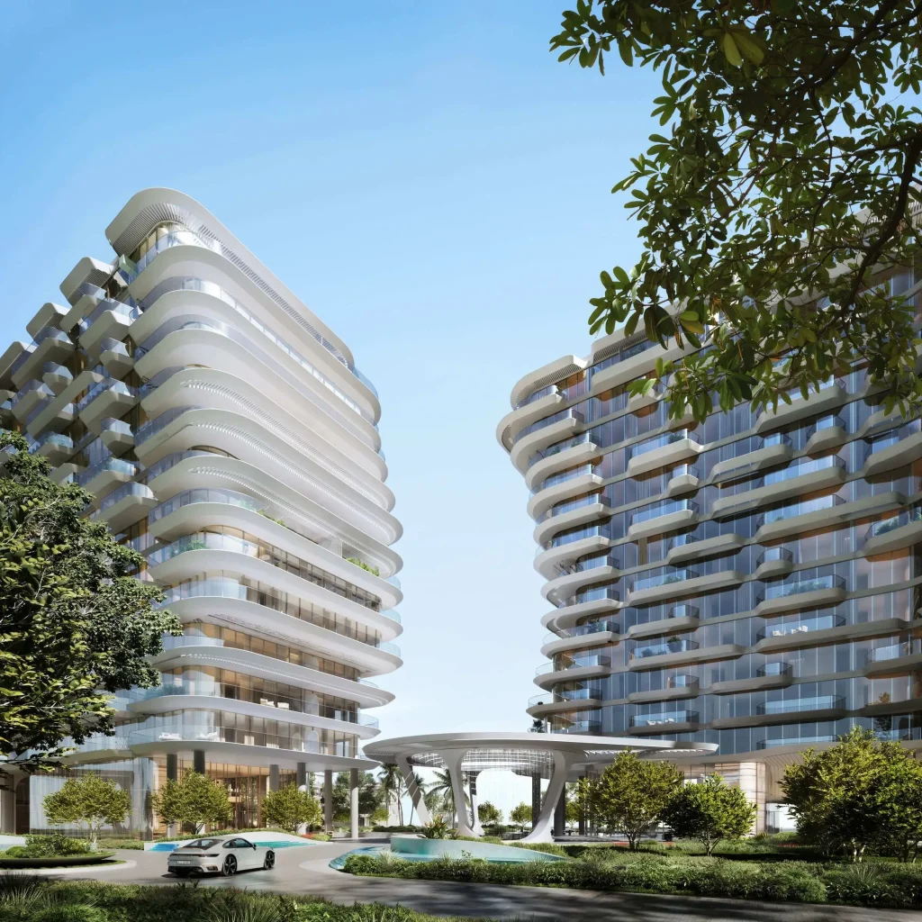 Exterior of Bella by Passo by BEYOND Developments in West Crescent, Palm Jumeirah
