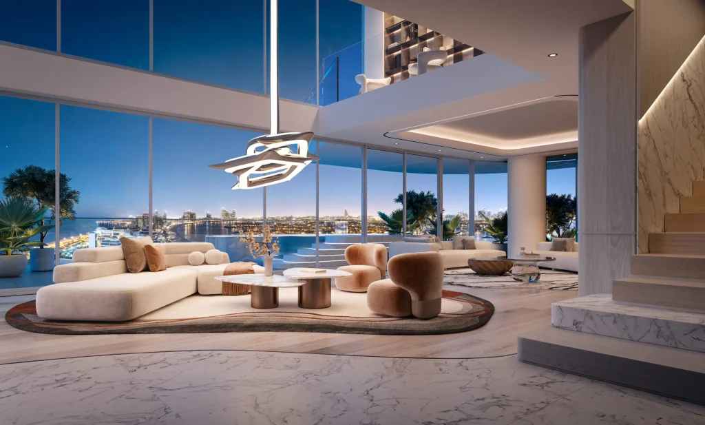 Penthouse Living Room in Bella by Passo by BEYOND Developments in West Crescent, Palm Jumeirah