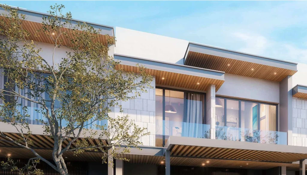 balcony in Pinewood Estate Homes by Wasl at Jumeirah Golf Estates, Dubai