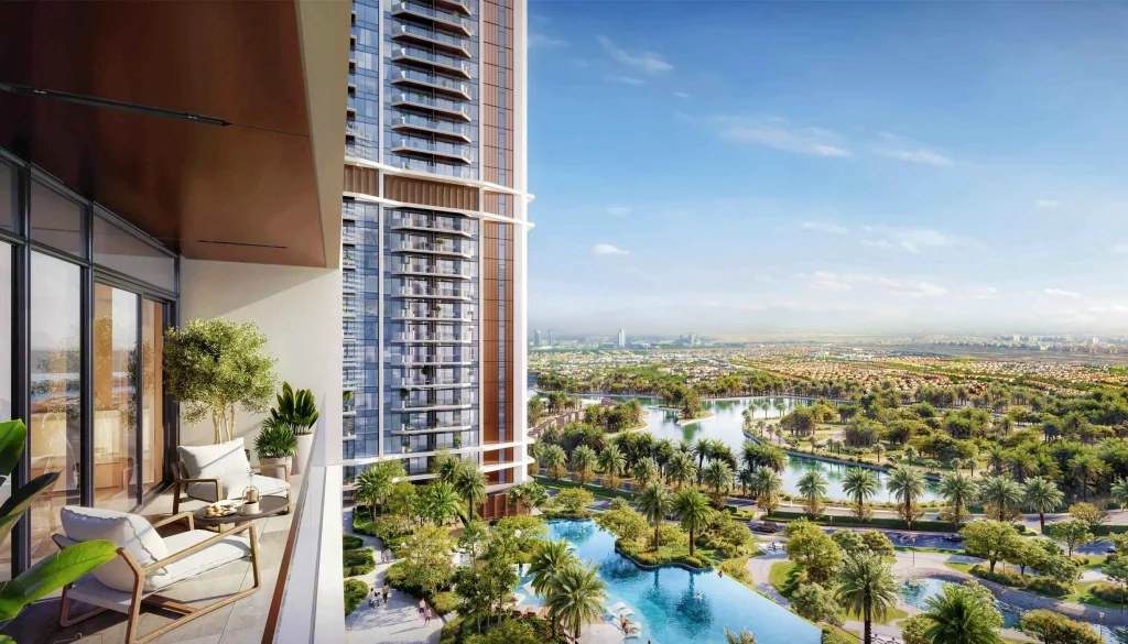 balcony view at Eltiera Views by Ellington Properties, Jumeirah Islands, Dubai