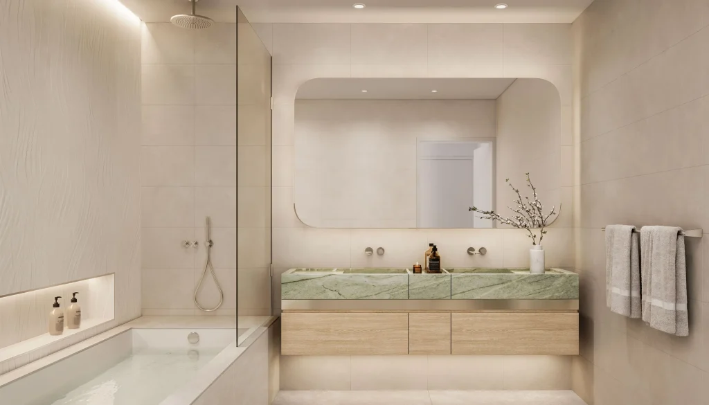 bathroom at Palm Central Private Residences by Nakheel in Palm Jebel Ali, Dubai