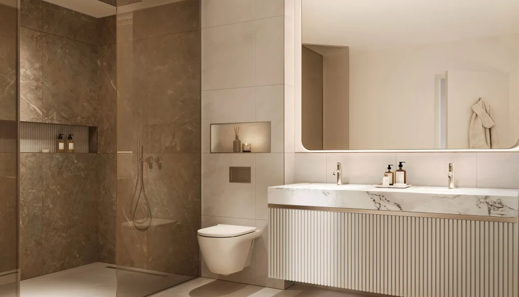 bathroom at The Edit at in Dubai Design District (d3) by Meraas