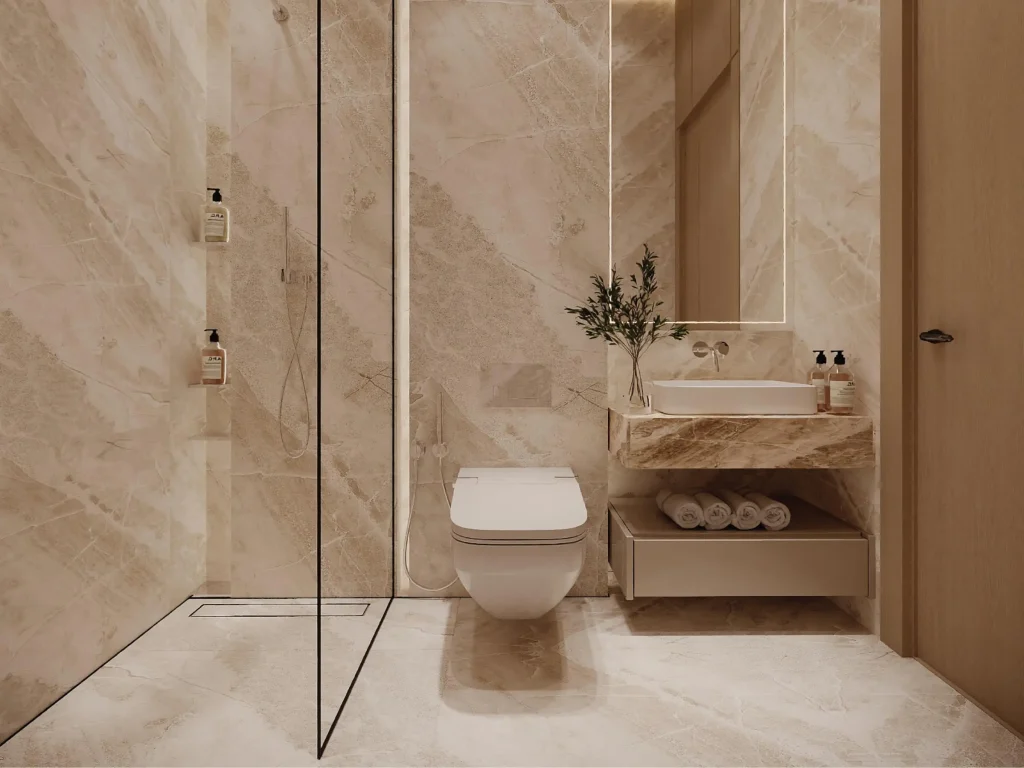 bathroom in La Crystal by Al Madar on Dubai Islands, Dubai