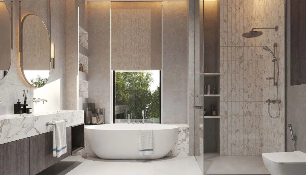 bathroom in Pinewood Estate Homes by Wasl at Jumeirah Golf Estates, Dubai