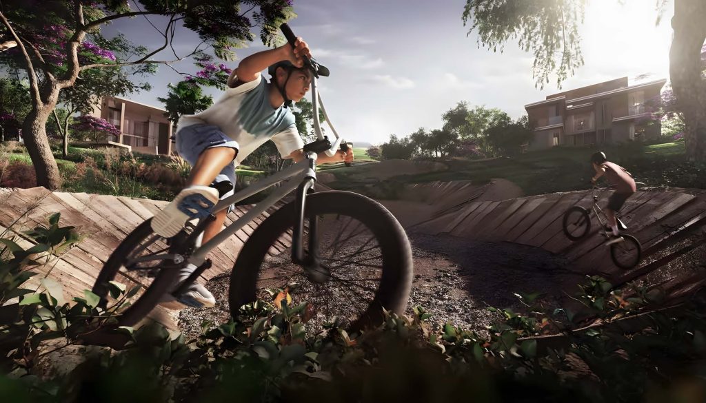 cycle race track in Athlon Premium Villas by Aldar in Dubailand