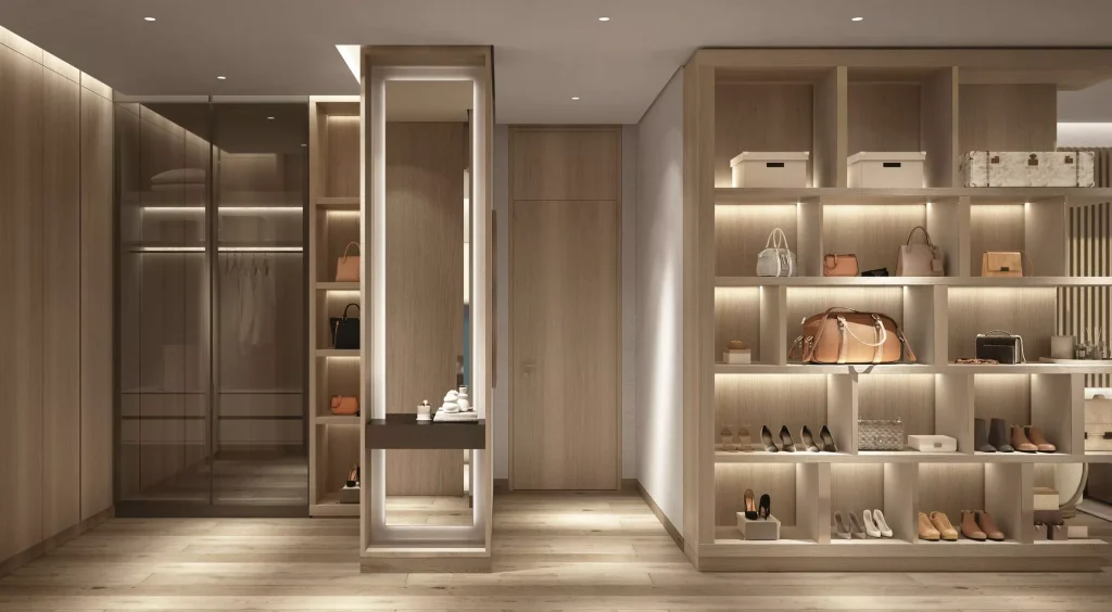 dressing room in a villa at Lakeshore at The Sanctuary in MBR city by Ellington Properties