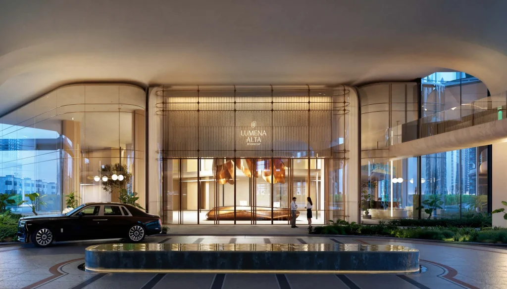 entrance of LUMENA ALTA by Omniyat in Business Bay Dubai