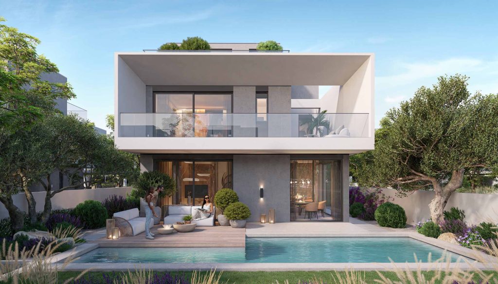 exterior design of a villa at Park Gate 2 by Emaar