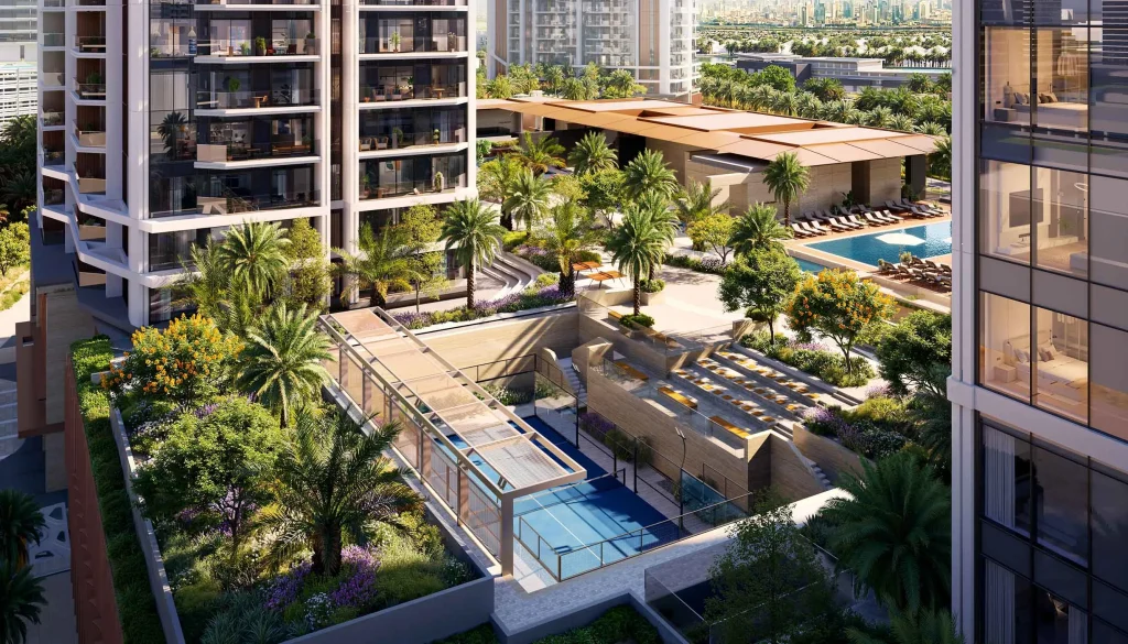 exterior top view of Eltiera Views by Ellington Properties, Jumeirah Islands, Dubai