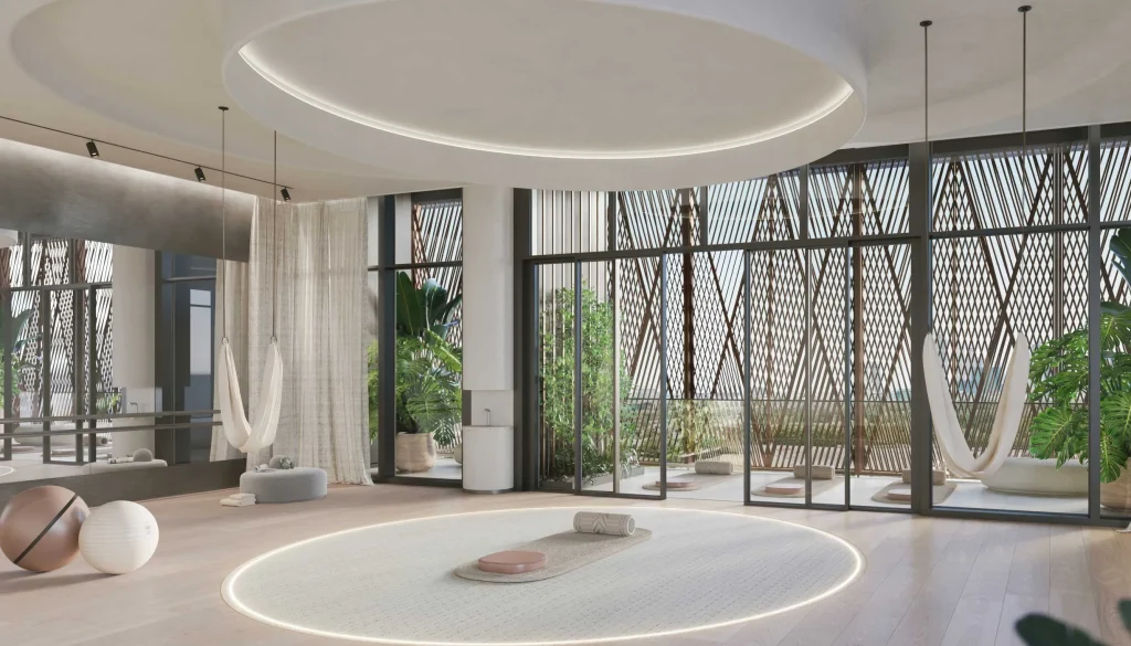 fitness and wellness area at Eltiera Views by Ellington Properties, Jumeirah Islands, Dubai