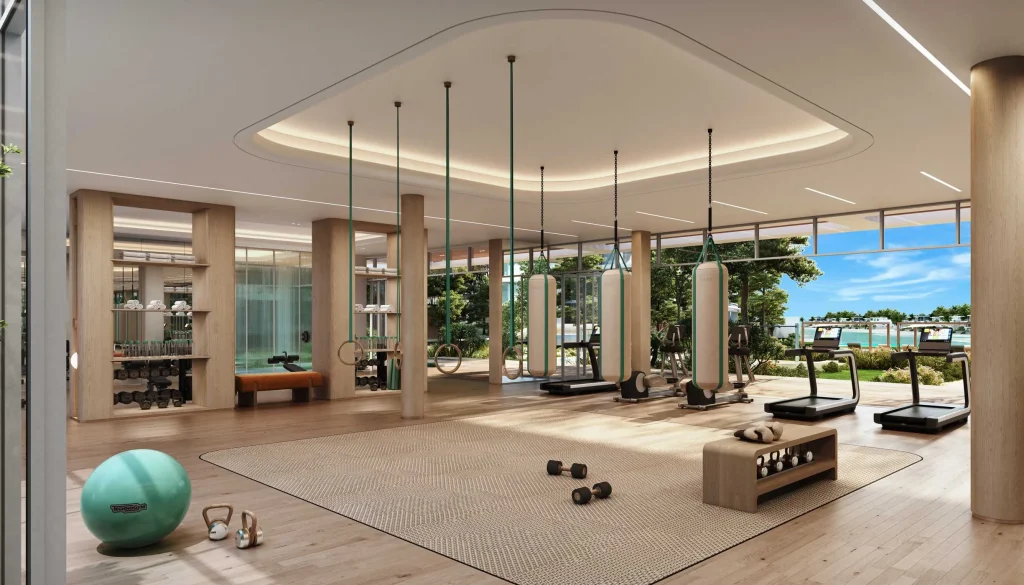 fitness area at Palm Central Private Residences by Nakheel in Palm Jebel Ali, Dubai