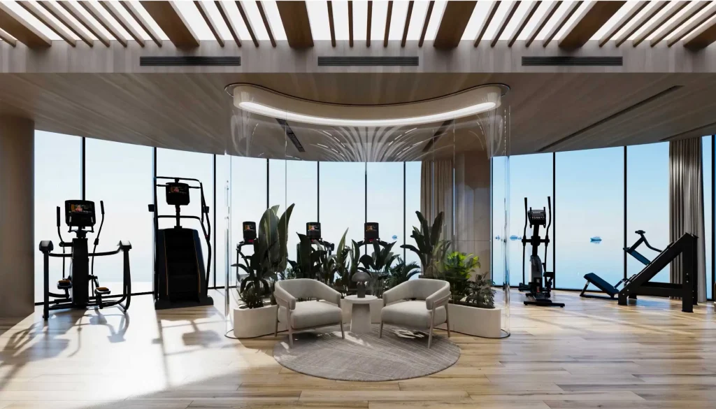 gym and fitness area at LIV Oceanside by LIV Developers in Dubai Islands Dubai
