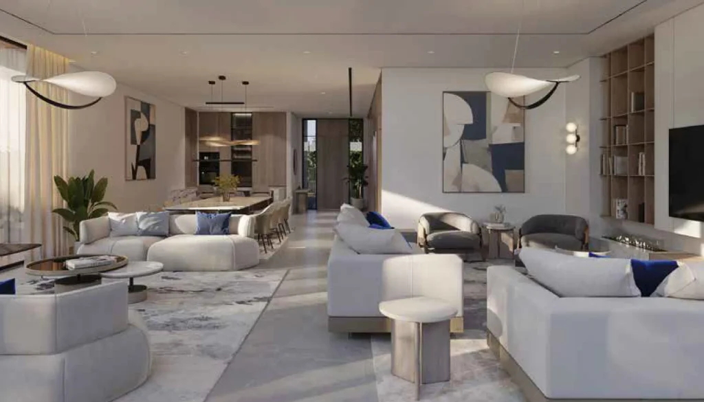 living area in Pinewood Estate Homes by Wasl at Jumeirah Golf Estates, Dubai