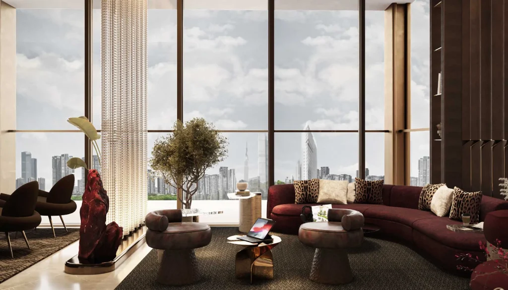 living room in The Symphony by Imtiaz, Meydan Horizon, MBR City, Dubai