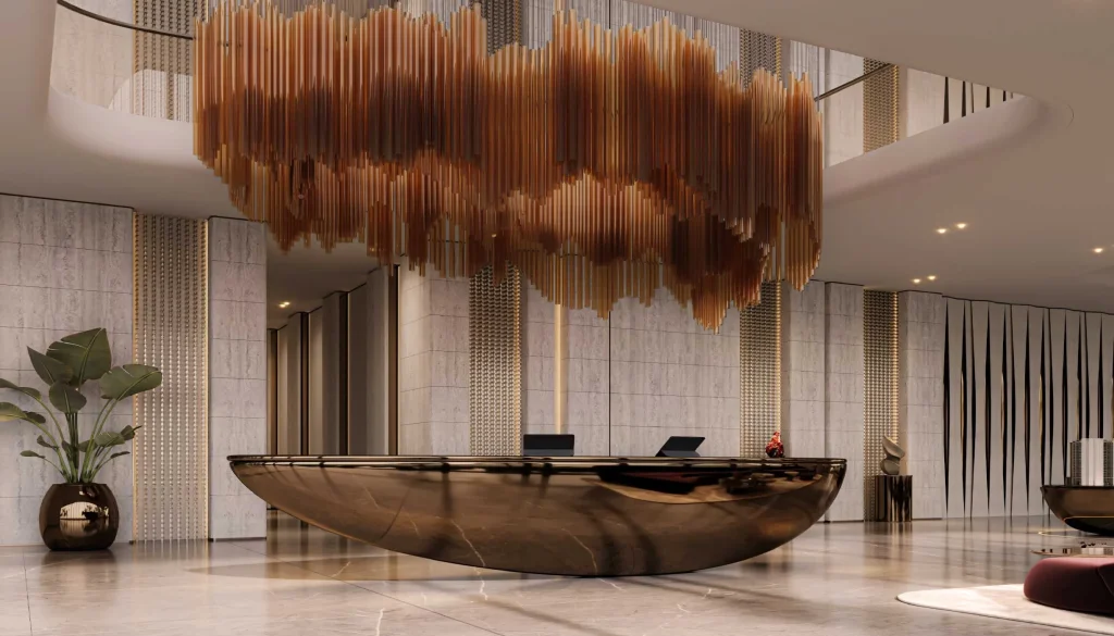 lobby interior design at The Symphony by Imtiaz, Meydan Horizon, MBR City, Dubai