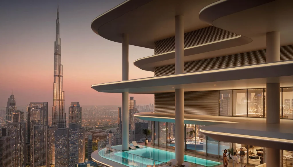 luxury burj khalifa view from the Avarra by Palace by Emaar in Business Bay, Dubai