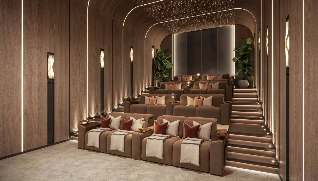 luxury cinema at Eltiera Views by Ellington Properties, Jumeirah Islands, Dubai