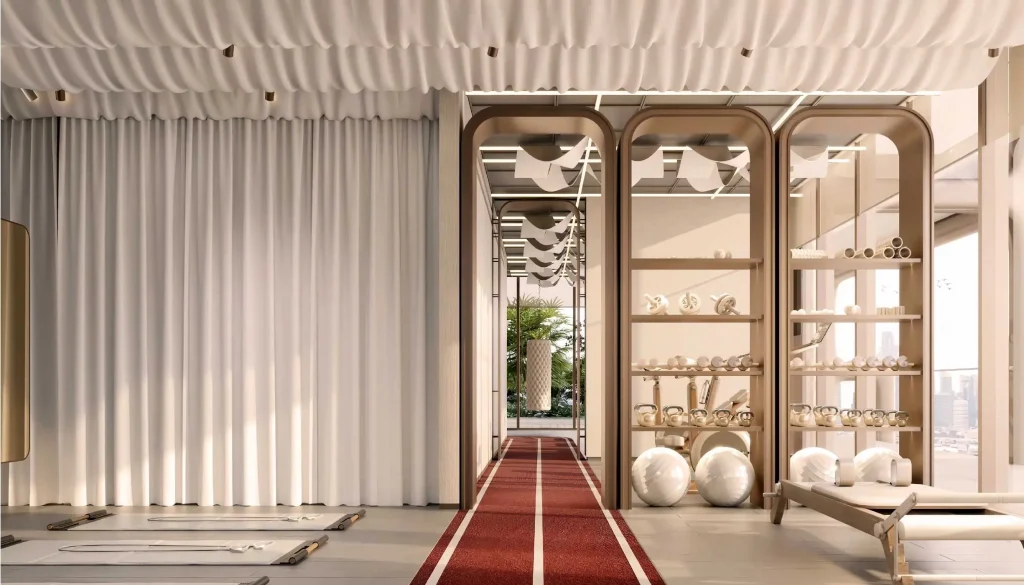 luxury fitness room at The Symphony by Imtiaz, Meydan Horizon, MBR City, Dubai