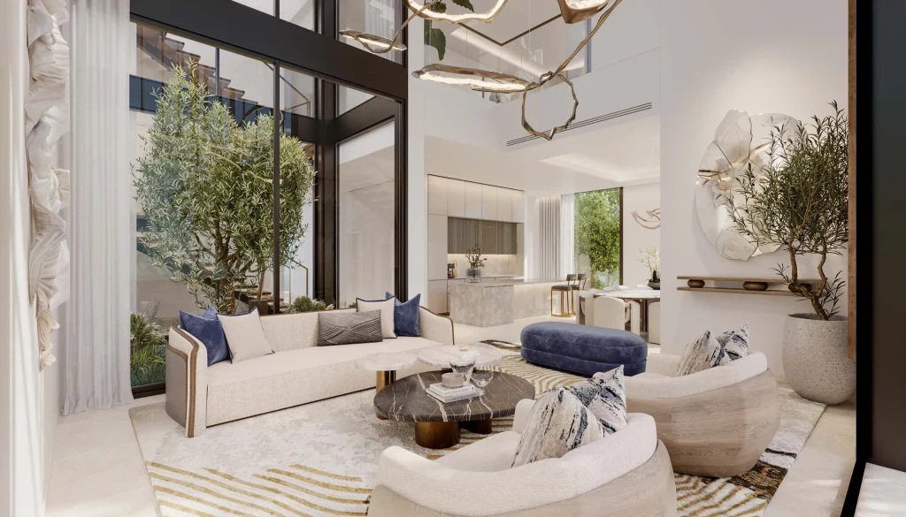 luxury living room in a villa at Nad Al Sheba Gardens Phase 11 by Meraas