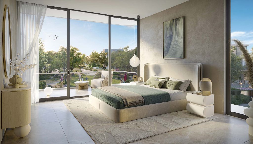 luxury master bedroom at Park Gate 2 by Emaar in Dubai Hills Estate