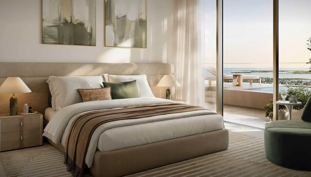 luxury mater bedroom at Avarra by Palace by Emaar in Business Bay, Dubai