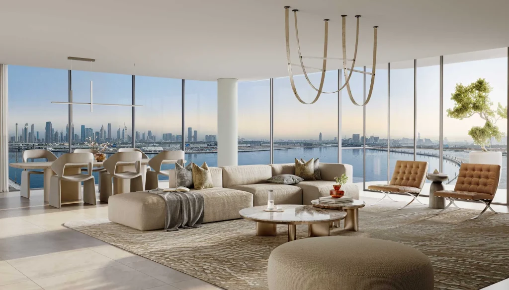 luxury specious living room at The Edit at in Dubai Design District (d3) by Meraas