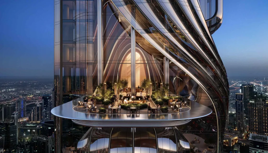 luxury terrace at LUMENA ALTA by Omniyat in Business Bay Dubai