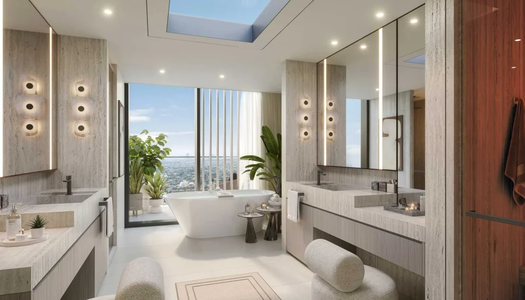 master bathroom at Eltiera Views by Ellington Properties, Jumeirah Islands, Dubai