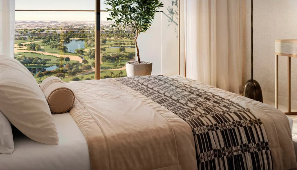 master bedroom at Lyvia by Palace Emaar in Dubai Creek Harbour