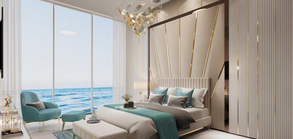 master bedroom at Oceanz 3 by Danube Properties in Dubai Maritime City