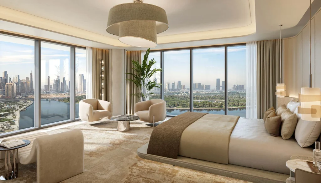 master bedroom at a villa in The Edit at in Dubai Design District (d3) by Meraas