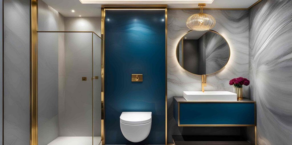 master luxury bathroom at Oceanz 3 by Danube Properties in Dubai Maritime City