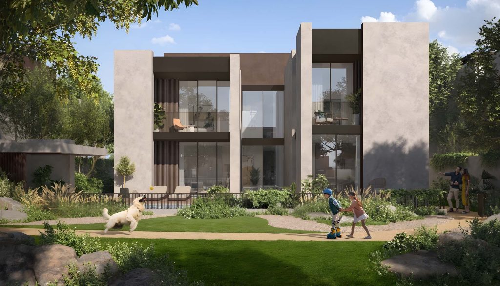 private gardens at Athlon Premium Villas by Aldar in Dubailand