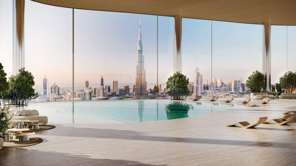private indoor pool at Bugatti Residences by Binghatti in Business Bay Dubai