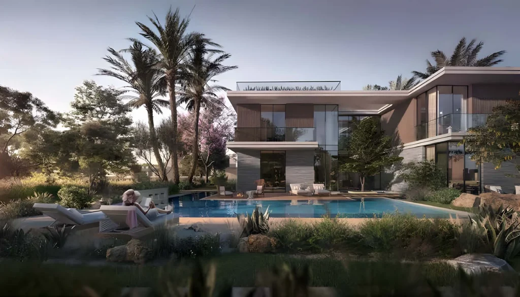 private pool at Athlon Premium Villas by Aldar in Dubailand