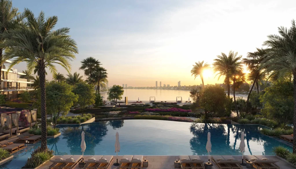 private pool at Palm Central Private Residences by Nakheel in Palm Jebel Ali, Dubai