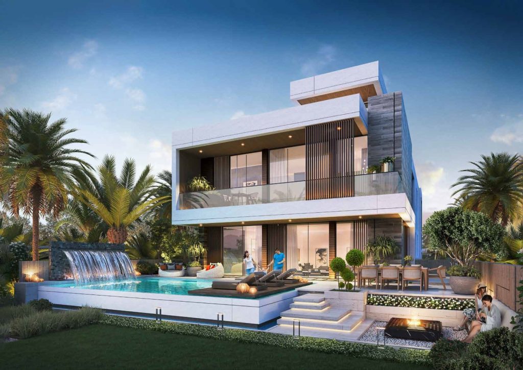 private pool in a villa at Morocco at DAMAC Lagoons by DAMAC Properties