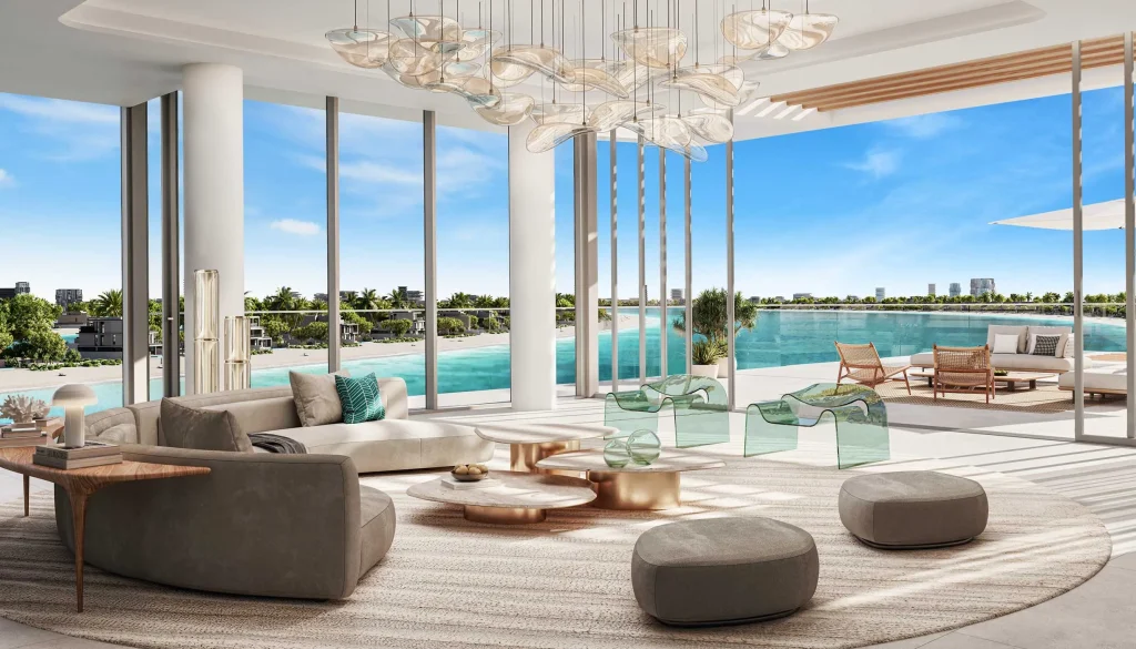 reception sea view Palm Central Private Residences by Nakheel in Palm Jebel Ali, Dubai