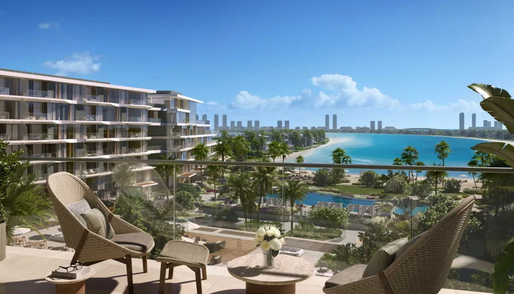terrace view of Palm Central Private Residences by Nakheel in Palm Jebel Ali, Dubai