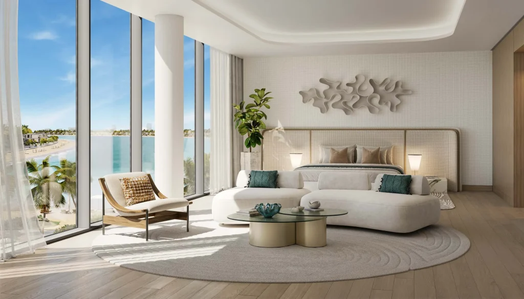 the master room at Palm Central Private Residences by Nakheel in Palm Jebel Ali, Dubai