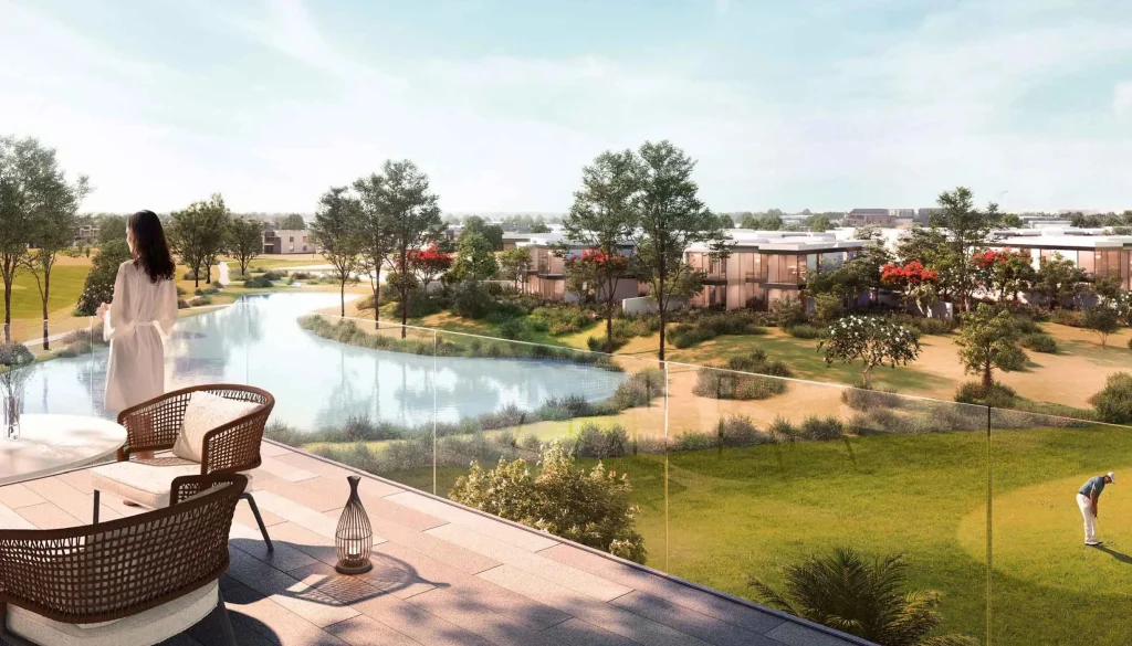 the view in Pinewood Estate Homes by Wasl at Jumeirah Golf Estates, Dubai