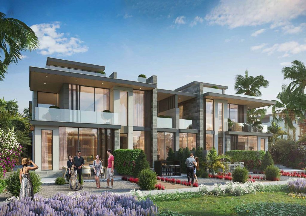 villa garden at Morocco at DAMAC Lagoons by DAMAC Properties