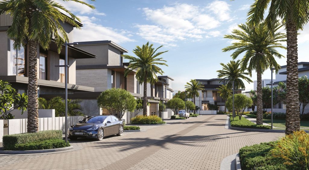 walking street of Lakeshore at The Sanctuary in MBR city by Ellington Properties