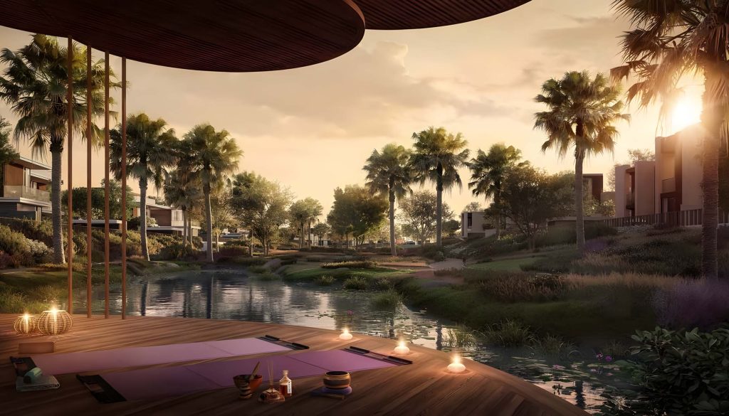 yoga area at Athlon Premium Villas by Aldar in Dubailand