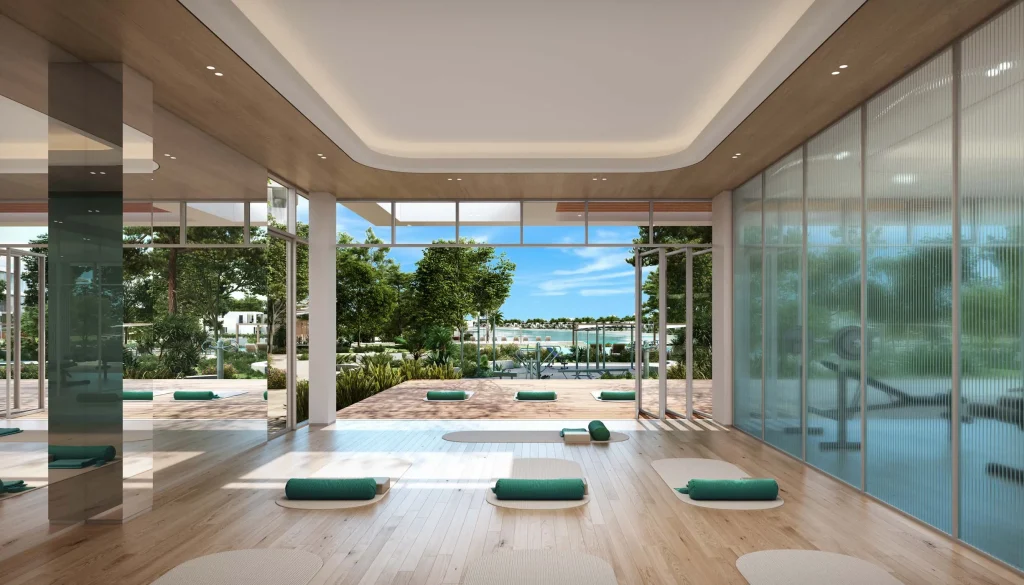 yoga area at Palm Central Private Residences by Nakheel in Palm Jebel Ali, Dubai