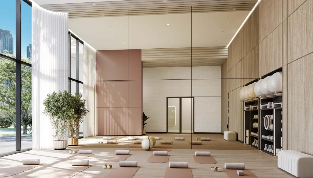 yoga room at The Edit at in Dubai Design District (d3) by Meraas